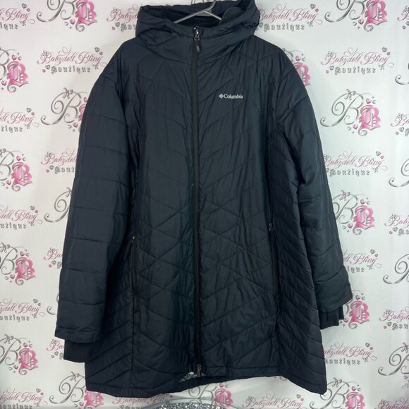 Columbia jacket zip up Women's Quilted Black Ski Jacket omni-heat - Picture 1 of 9